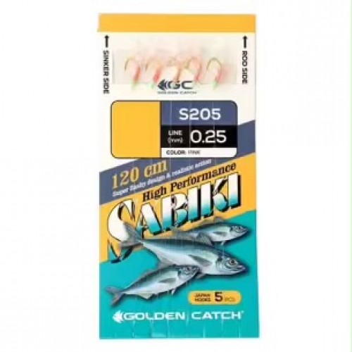 Golden Catch Aji Sabiki S205 Pink (5 Hooks)