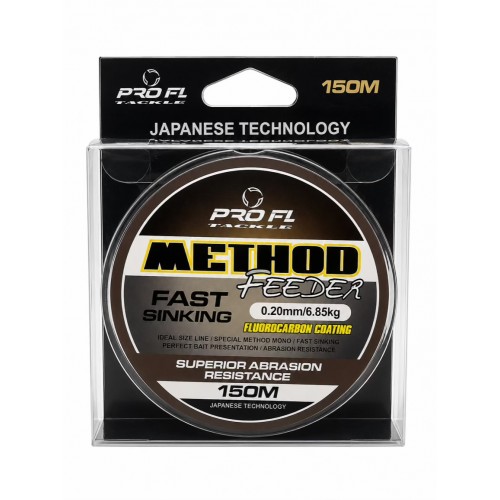 PRO FL Method Feeder Fast Sinking Monofilament Line Brown 0.20mm 150m