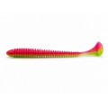Tricky Baits Pink Lime Ribbed Soft Lure 18CM 20G Tricky Baits Ribbed Soft Lure 18CM 20G Pink Lime