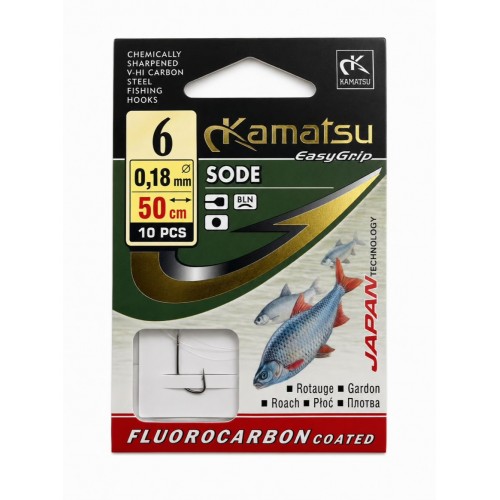 Kamatsu EasyGrip Sode Hooks to Nylon Size 6 – 0.18mm 50cm