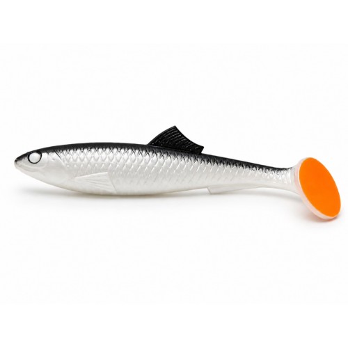 Tricky Baits Hunter Soft Lure 22.5cm 80g Silver Black Orange Tail
