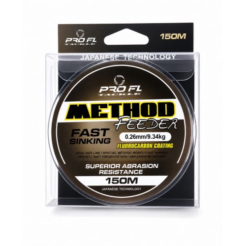 PRO FL Method Feeder Fast Sinking Monofilament Line Brown 0.26mm  150m